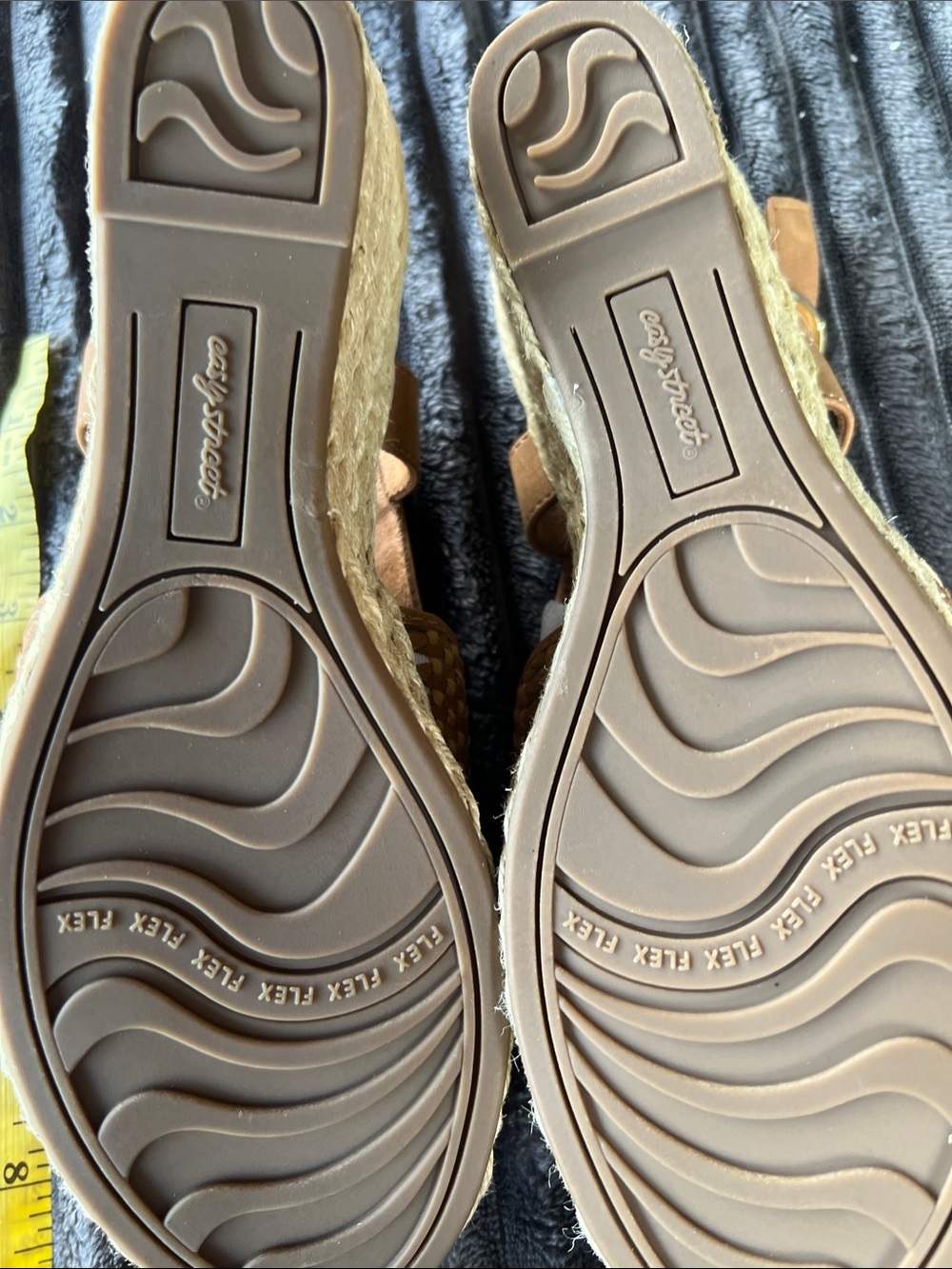 Women's Brown Woven Espadrille Wedge Sandals - New in Box - Picture 4 of 5